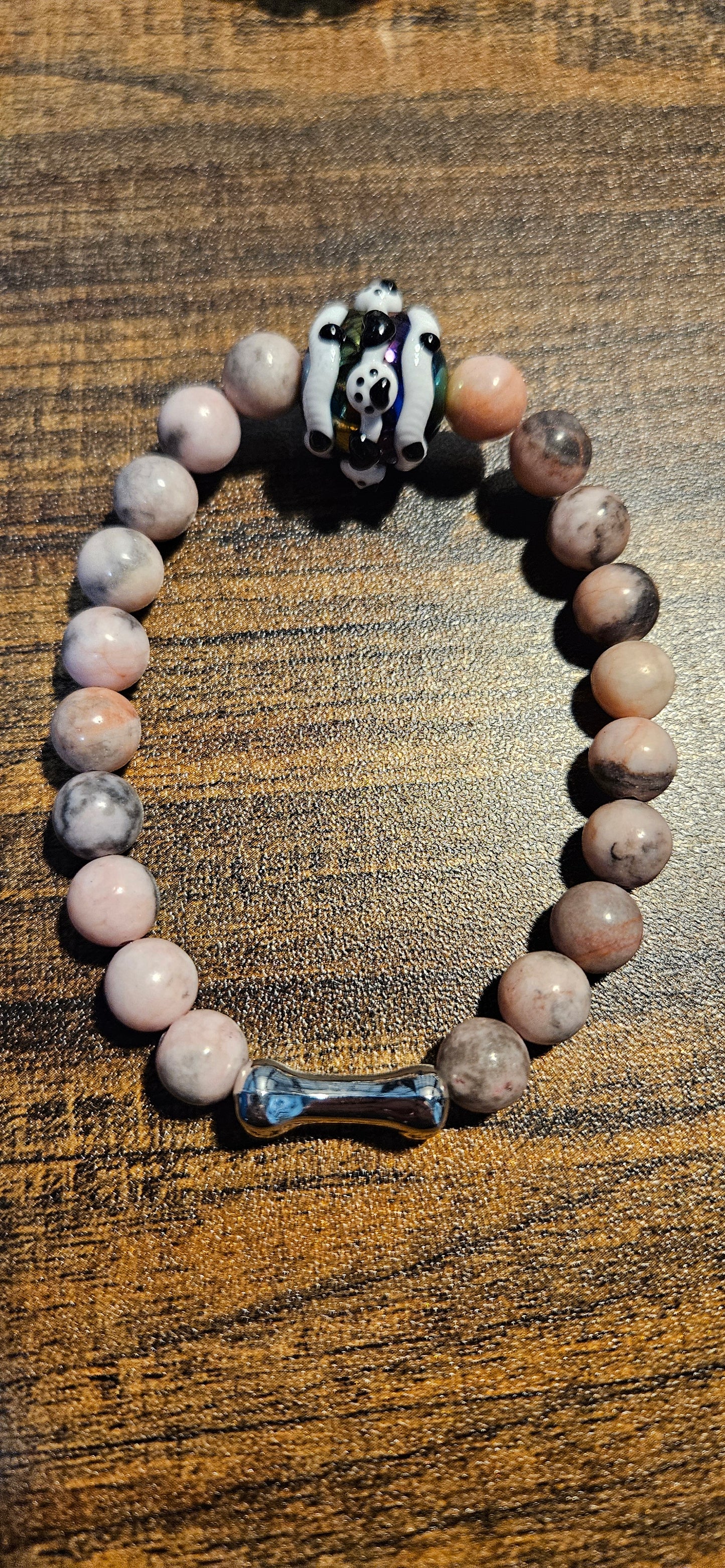 Lunar Paws Bracelet Pink Zebra Jasper #2