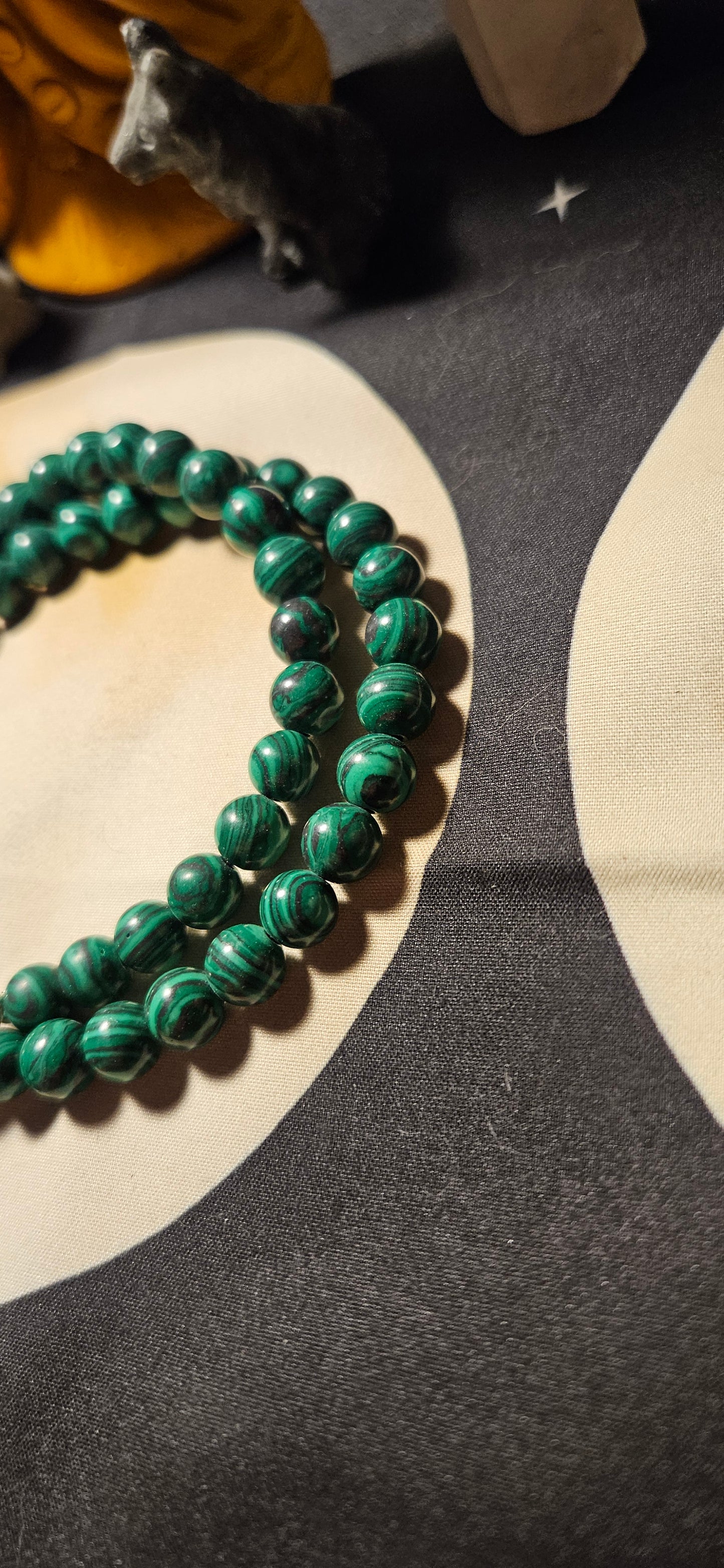 Malachite and Rose Quartz with Malachite pendant necklace