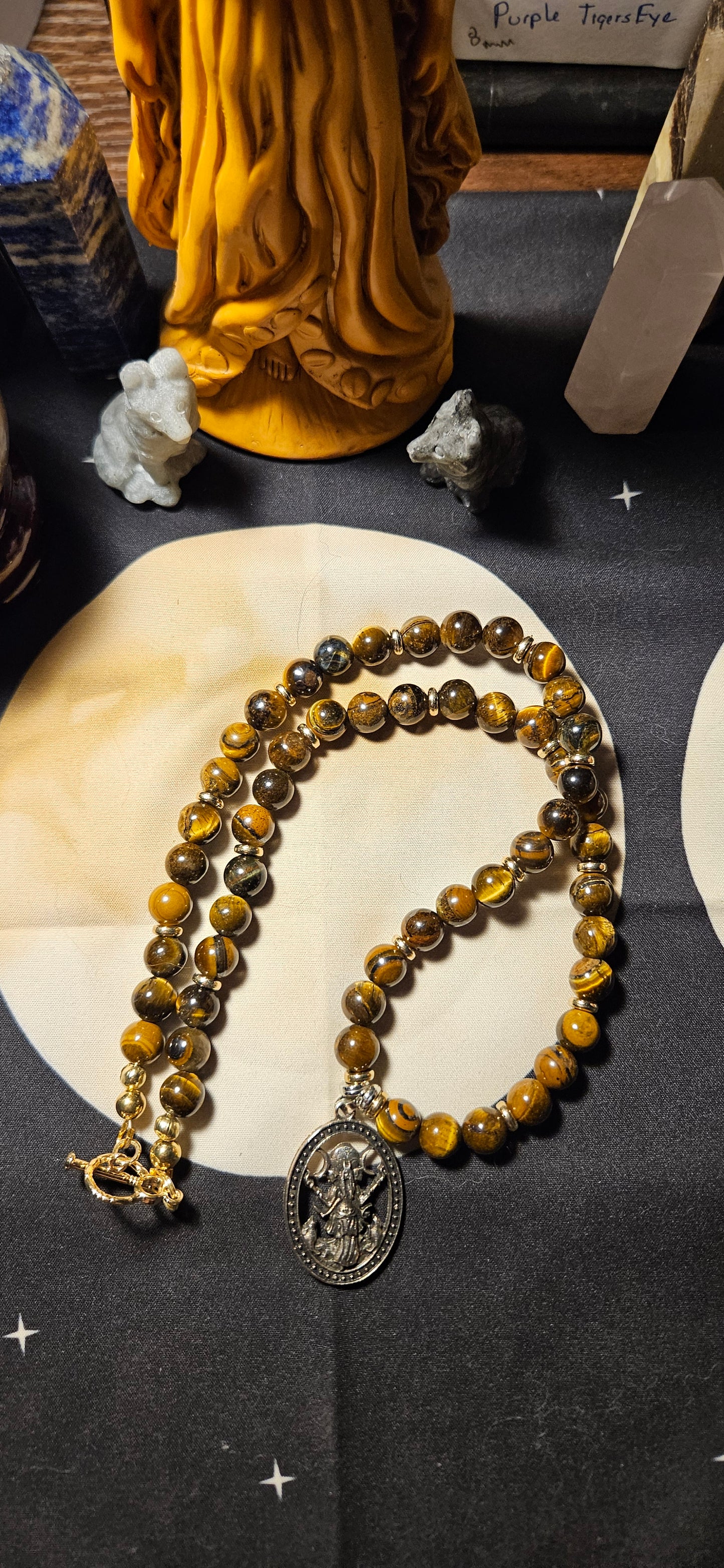 Tiger's Eye with Heckate pendant charm