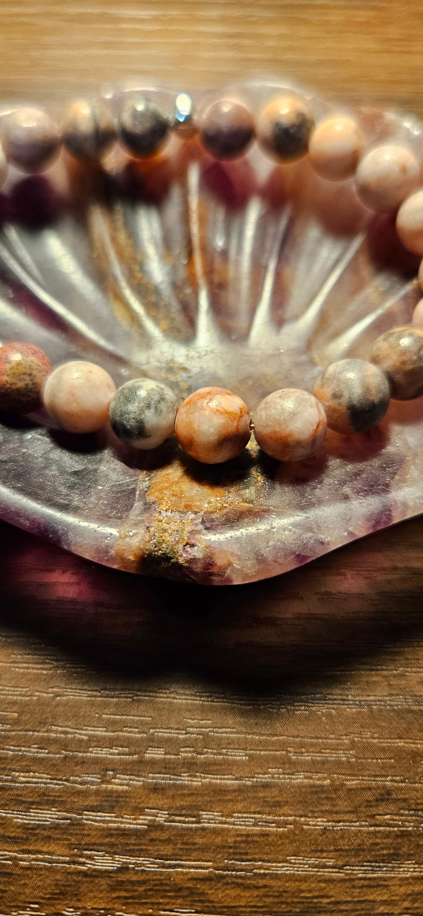 Pink Zebra Agate Bracelet