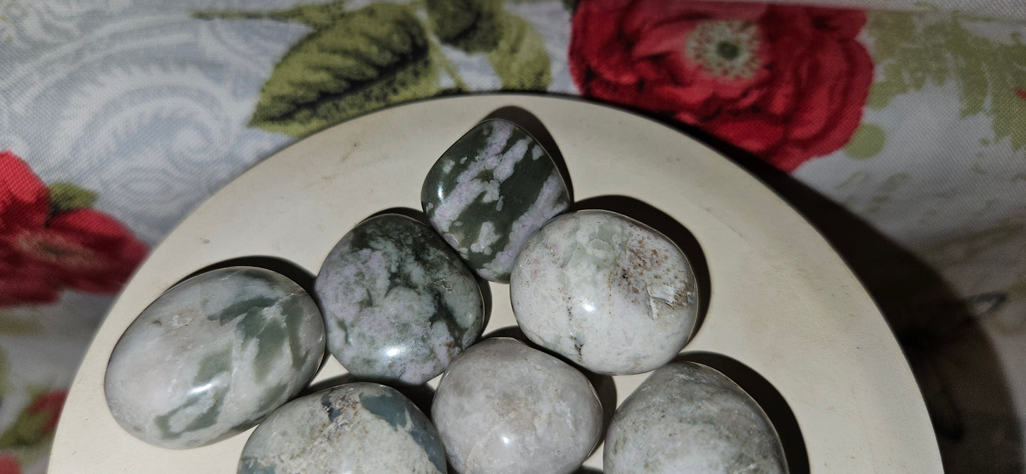 Purple/Green Jade Tumbled Crystals