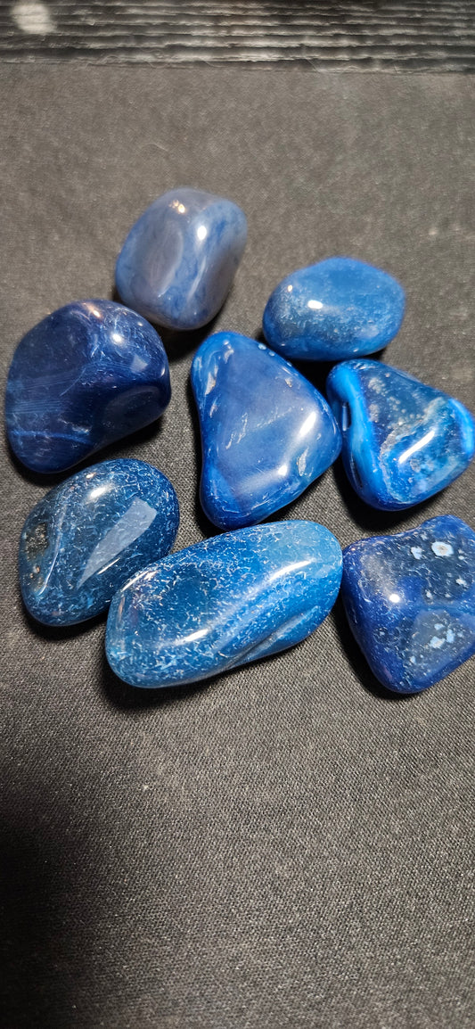Blue Agate Tumbled Crystals
