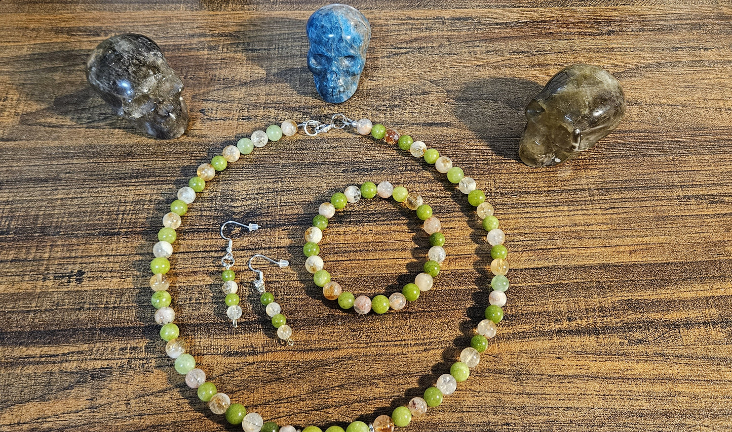 Citrine and Peridot jewelry set
