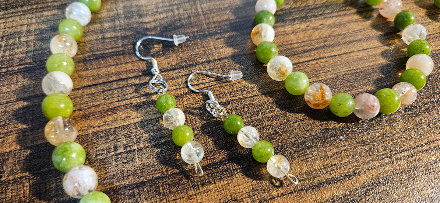 Citrine and Peridot jewelry set