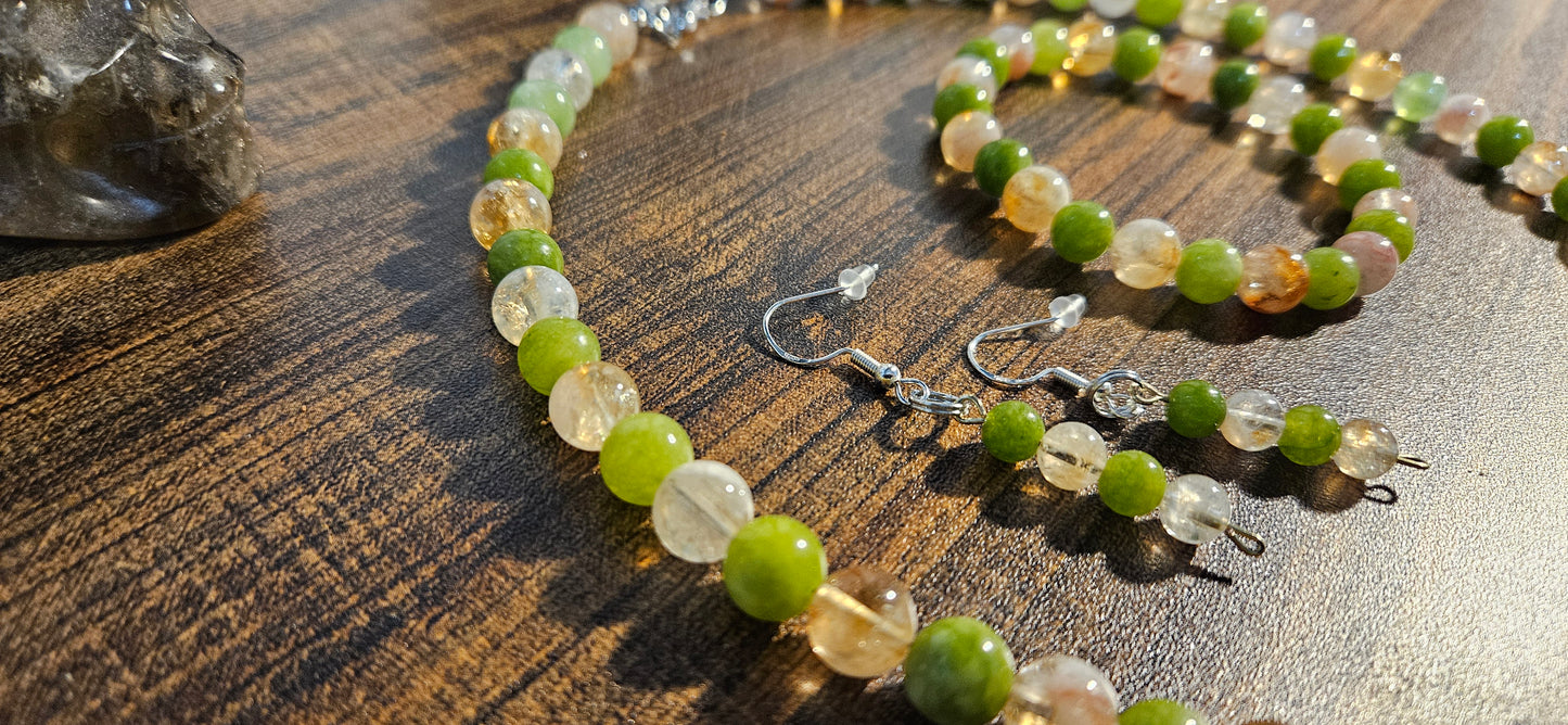 Citrine and Peridot jewelry set