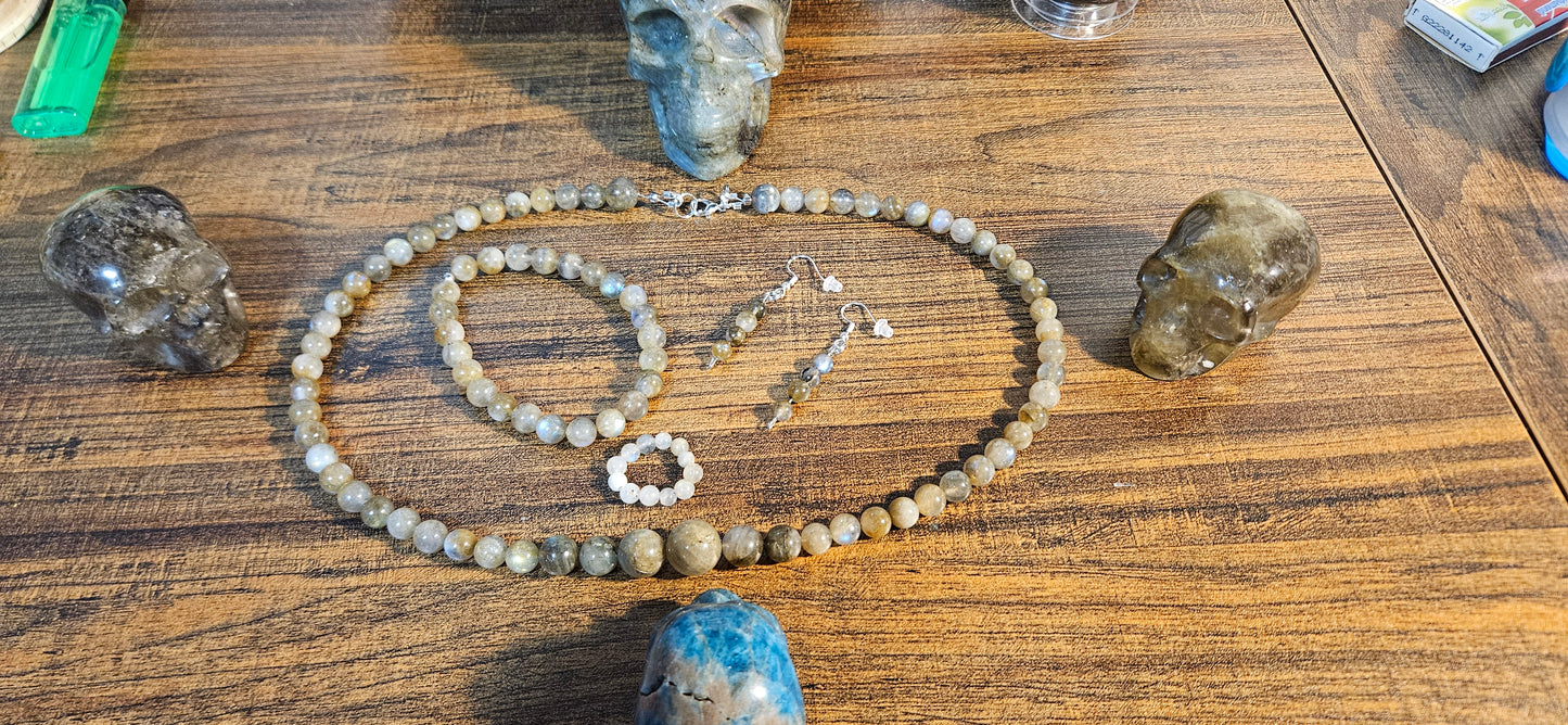 Labradorite jewelry set