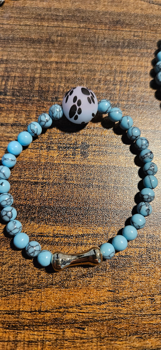 Lunar Paws Bracelet Turquoise Howlite #1