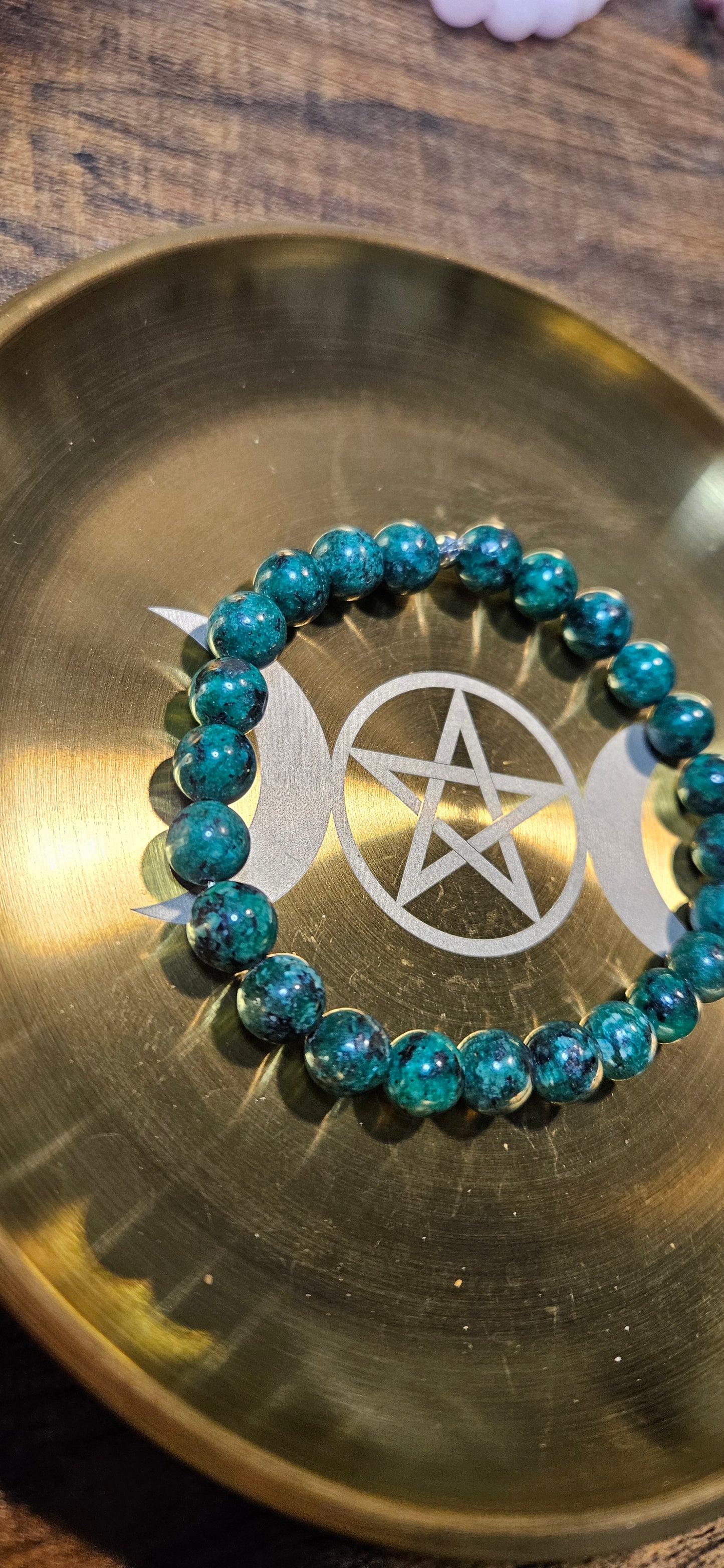 Serpentine Bracelet 8mm beads; Protection, Renewal & Grounding