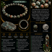 African Bloodstone Bracelet - 7.5