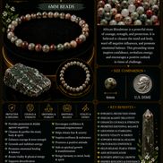 African Bloodstone Bracelet - 7.5