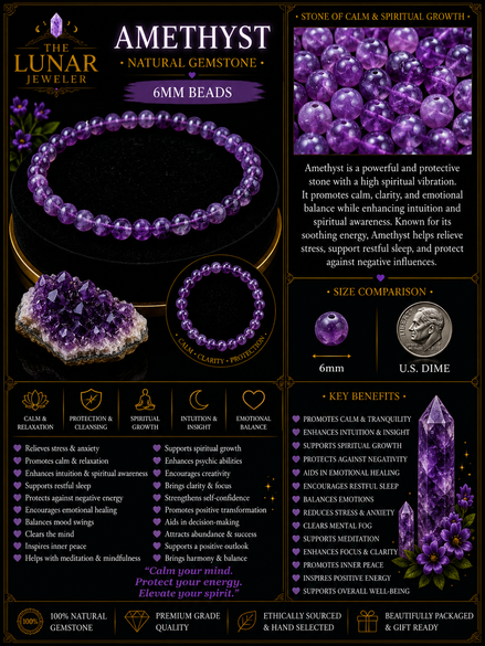 Amethyst Bracelet – 7.5" Elastic Bracelet
