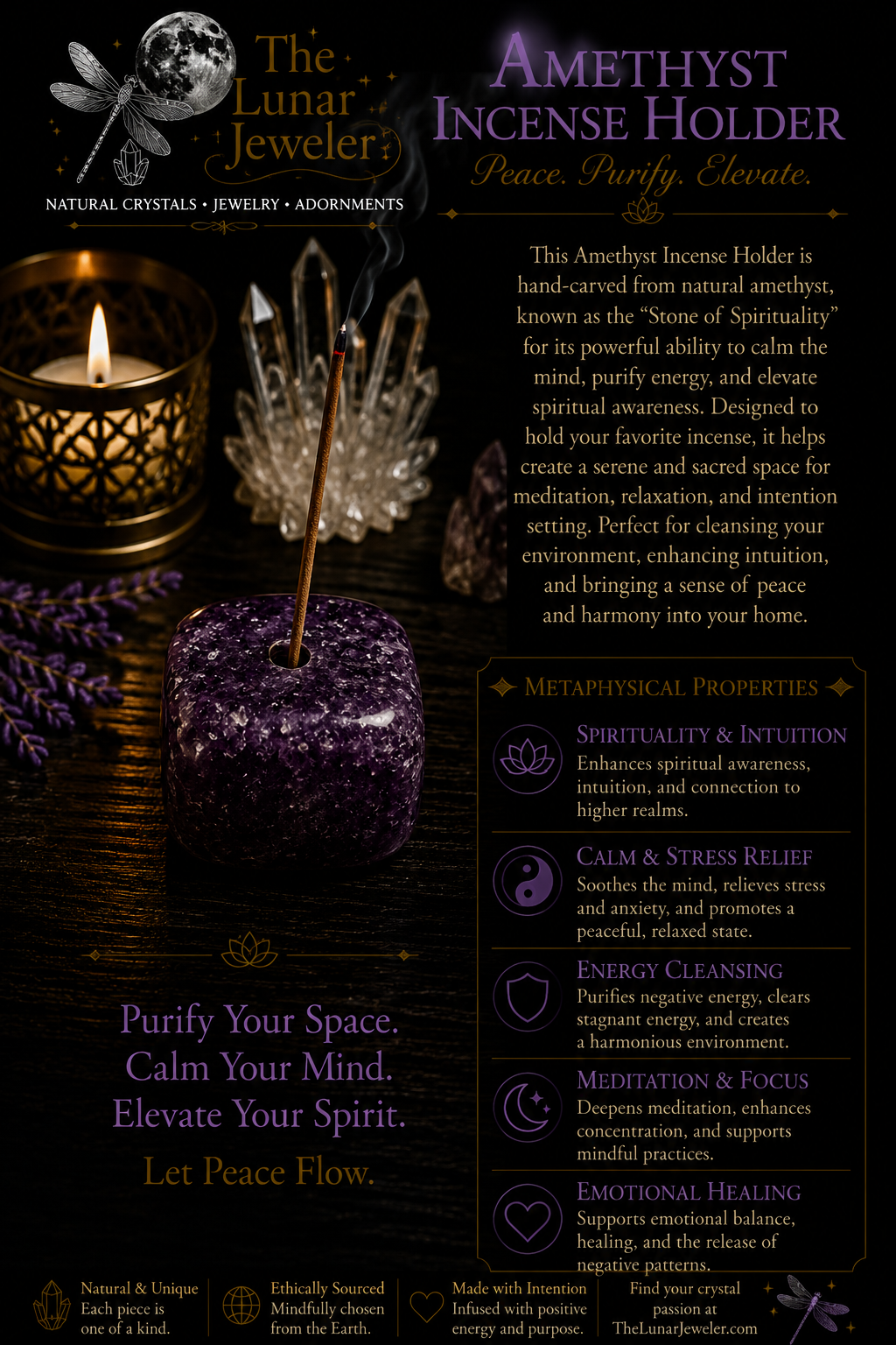 Crystal Incense Holders – Natural Gemstone Incense Burners