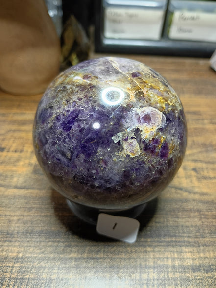 Natural Amethyst Crystal Sphere – Intuition, Calm & Spiritual Protection