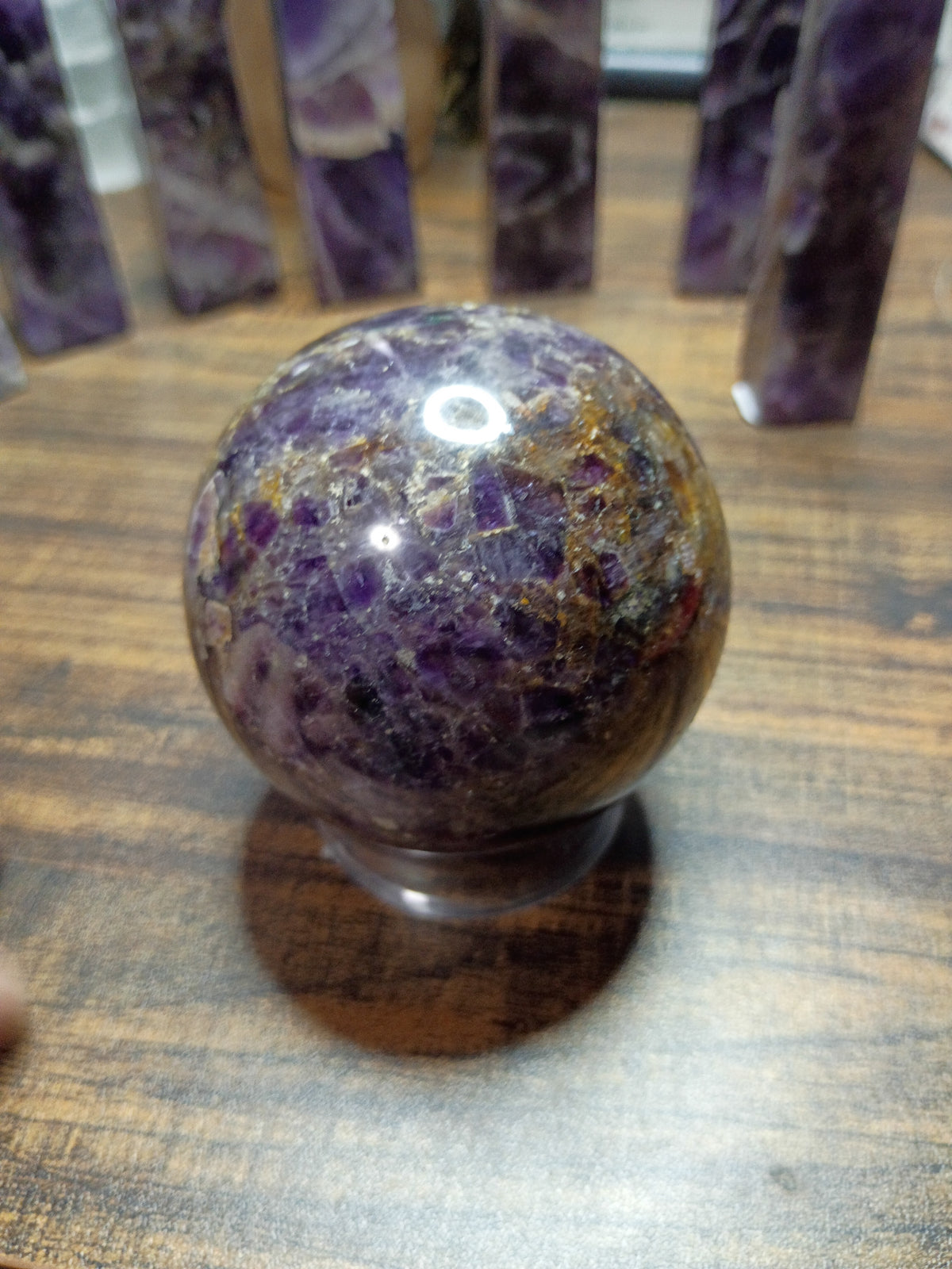 Natural Amethyst Crystal Sphere – Intuition, Calm & Spiritual Protection