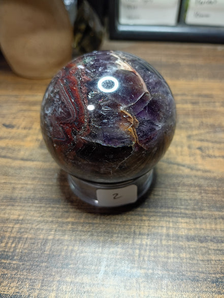 Natural Amethyst Crystal Sphere – Intuition, Calm & Spiritual Protection