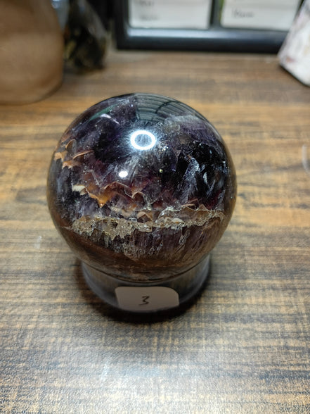 Natural Amethyst Crystal Sphere – Intuition, Calm & Spiritual Protection