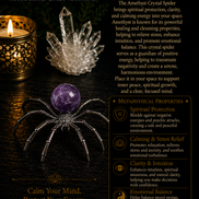 Crystal Spider – Natural Crystal Spider Carving with Zinc Alloy Body