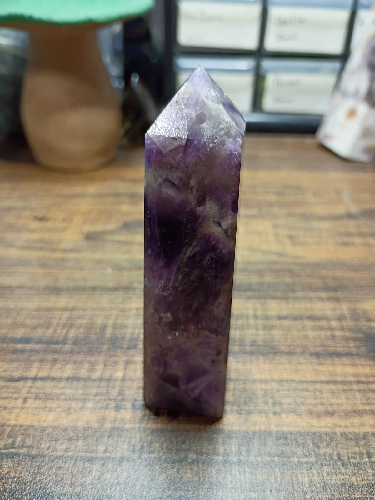 Natural Amethyst Crystal Tower – Intuition, Clarity & Spiritual Protection