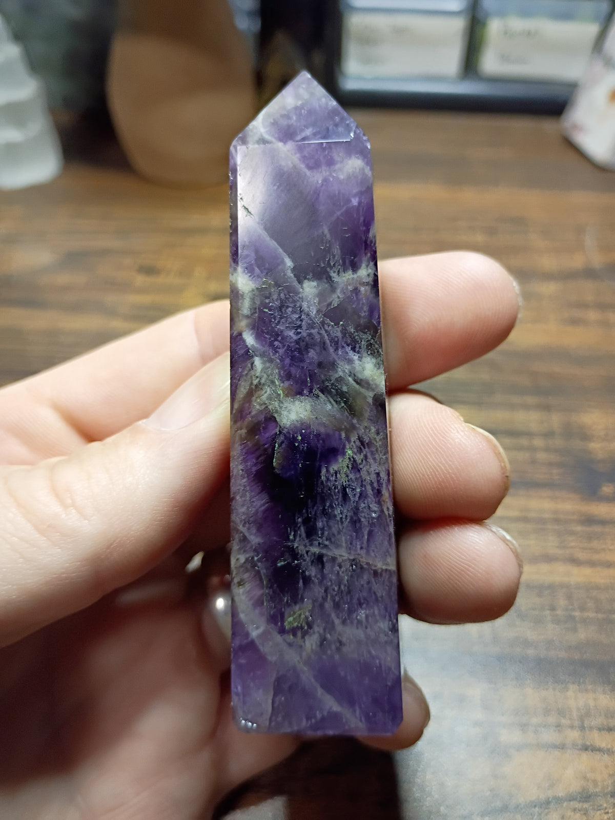 Natural Amethyst Crystal Tower – Intuition, Clarity & Spiritual Protection