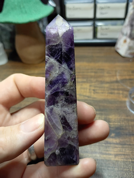 Natural Amethyst Crystal Tower – Intuition, Clarity & Spiritual Protection