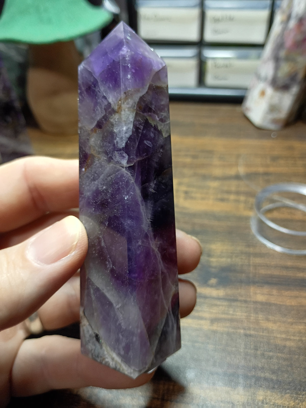 Natural Amethyst Crystal Tower – Intuition, Clarity & Spiritual Protection