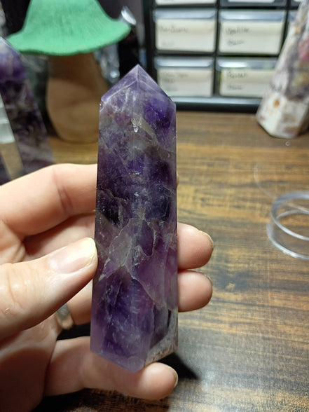 Natural Amethyst Crystal Tower – Intuition, Clarity & Spiritual Protection