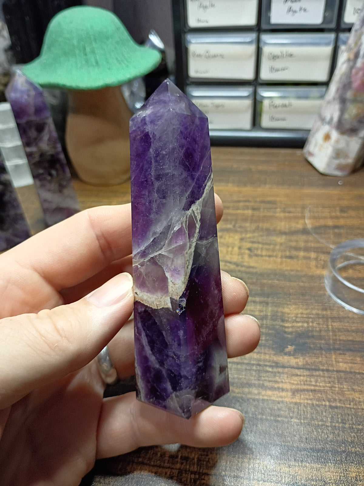 Natural Amethyst Crystal Tower – Intuition, Clarity & Spiritual Protection