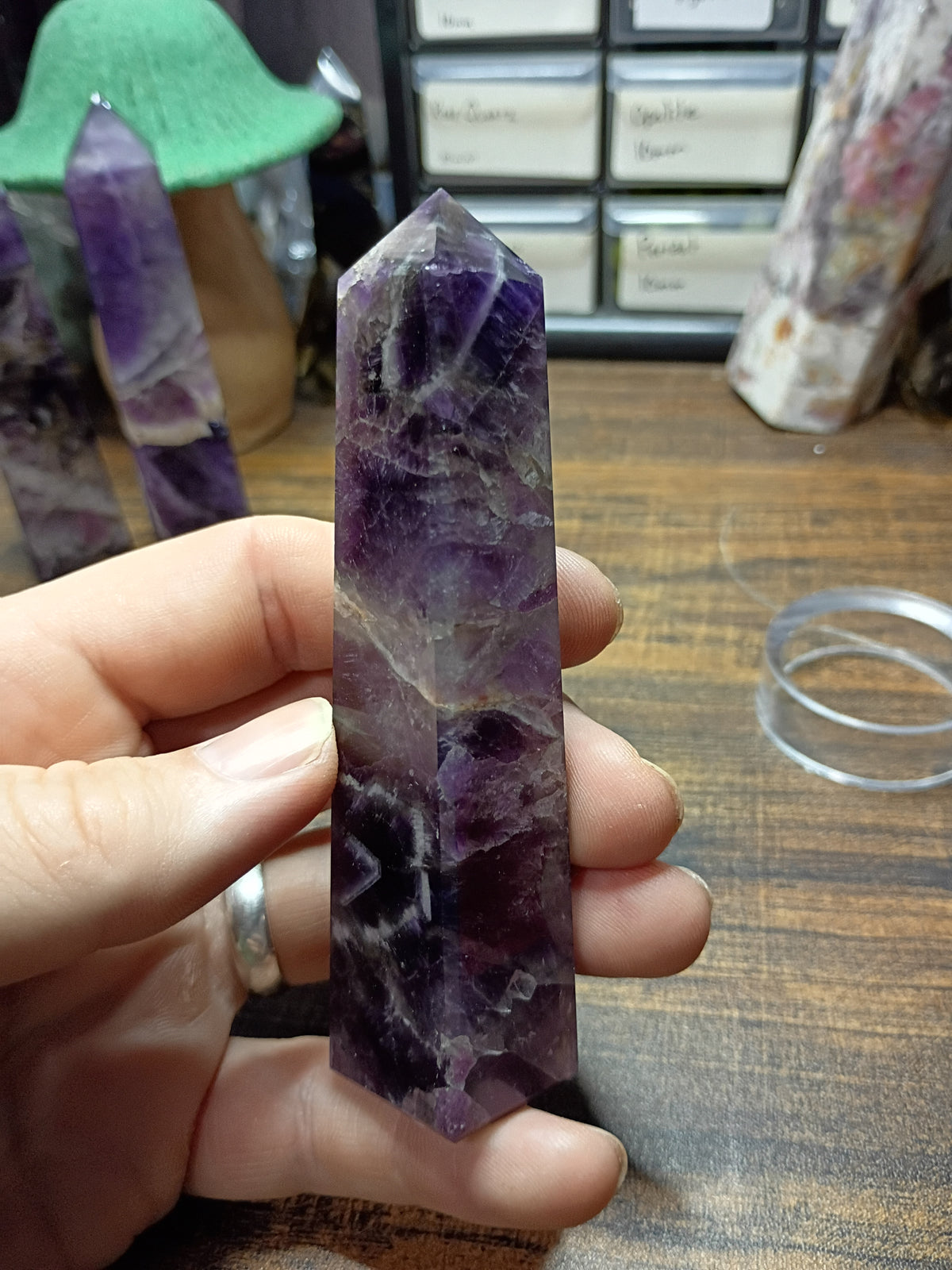 Natural Amethyst Crystal Tower – Intuition, Clarity & Spiritual Protection