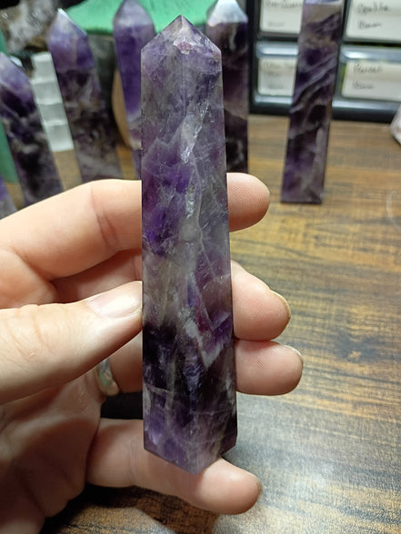 Natural Amethyst Crystal Tower – Intuition, Clarity & Spiritual Protection