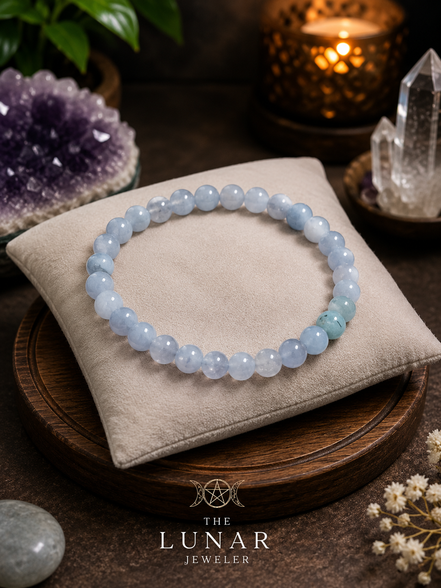 Angelite Bracelet – 7.5" Elastic Bracelet