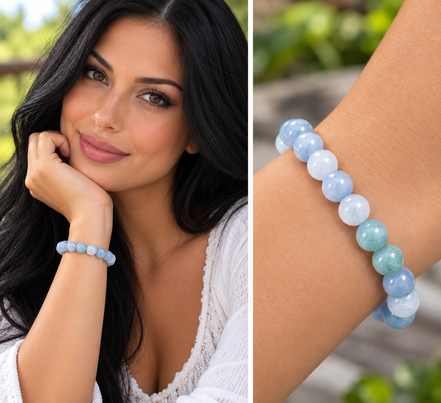 Angelite Bracelet – 7.5" Elastic Bracelet