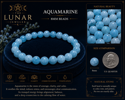 Aquamarine Bracelet – 7.5" Elastic Bracelet