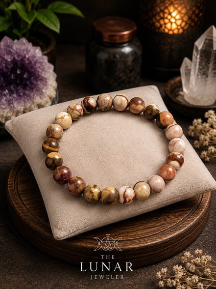 Australian Zebra Jasper Bracelet – 7.5" Elastic Bracelet