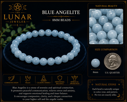 Angelite Bracelet – 7.5" Elastic Bracelet