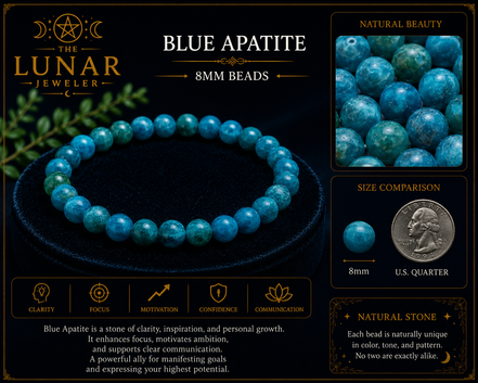 Blue Apatite Bracelet – 7.5" Elastic Bracelet