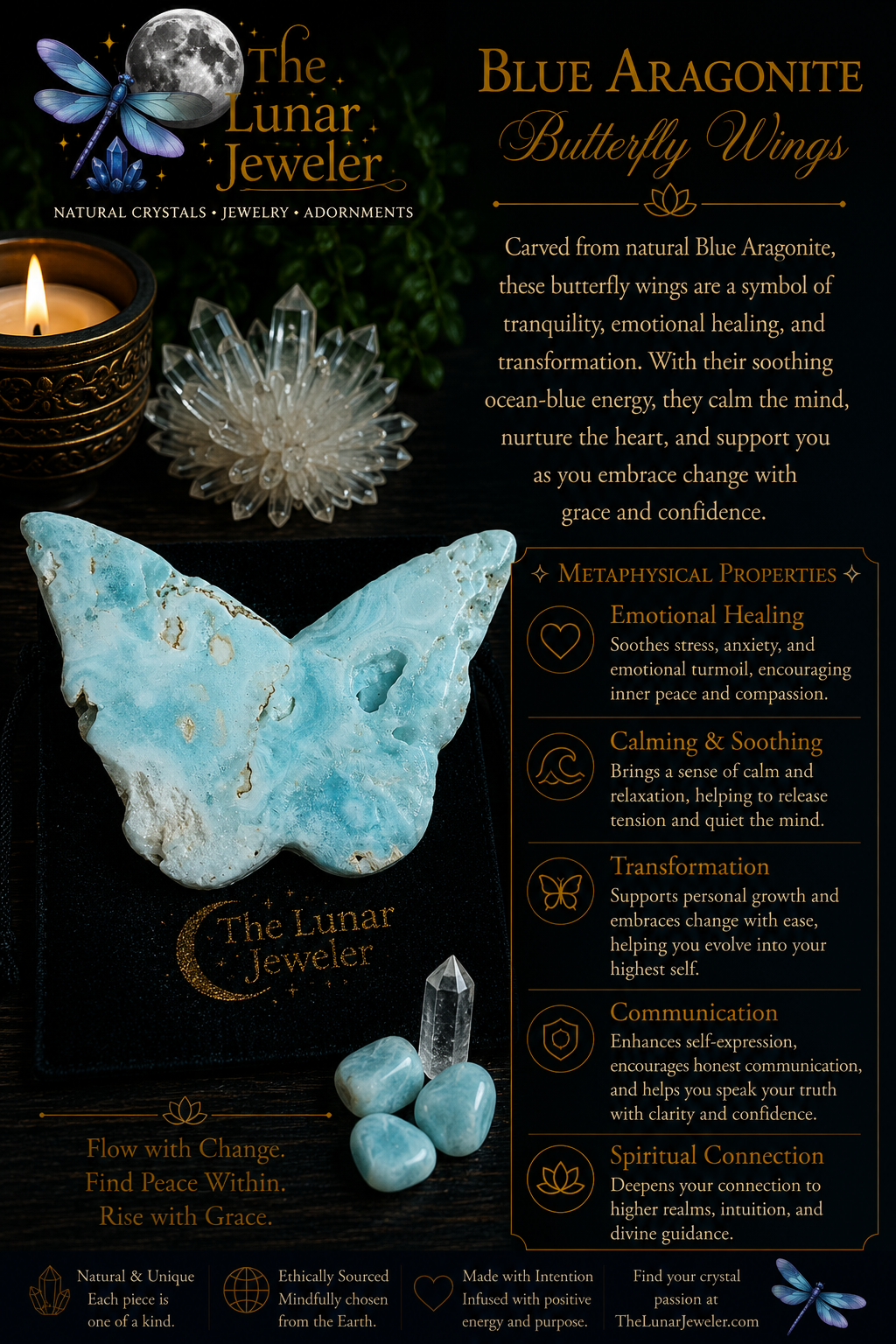 Hand-Carved Butterfly Wings – Natural Crystal & Gemstone Wing Carvings