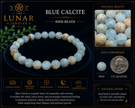 Blue Calcite Bracelet – 7.5" Elastic Bracelet