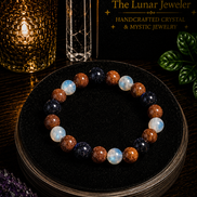 Blue Sandstone, Gold Sandstone & Opalite Bracelet – 7.5