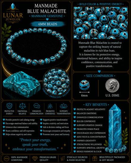 Blue Malachite Bracelet – 7.5" Elastic Bracelet