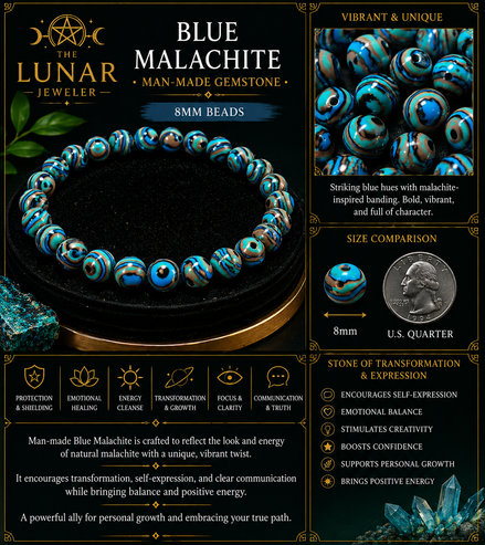 Blue Malachite Bracelet – 7.5" Elastic Bracelet