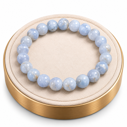 Blue Rose Quartz Bracelet – 7.5" Elastic Bracelet