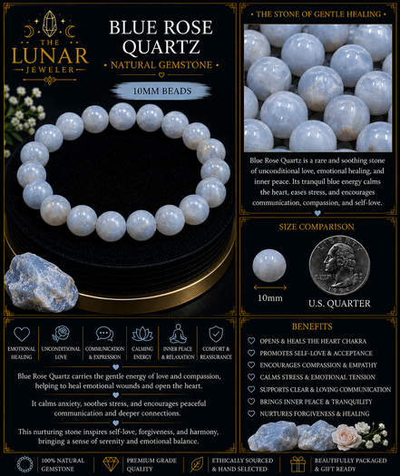 Blue Rose Quartz Bracelet – 7.5" Elastic Bracelet