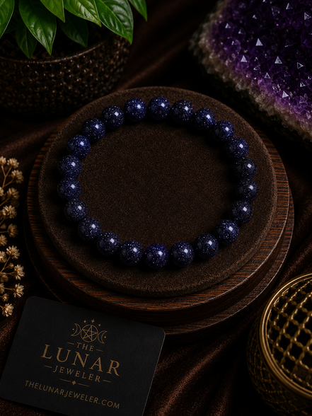 Blue Sandstone Bracelet – 7.5" Elastic Bracelet