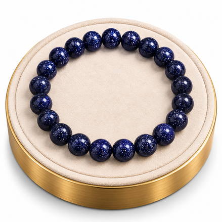 Blue Sandstone Bracelet – 7.5" Elastic Bracelet