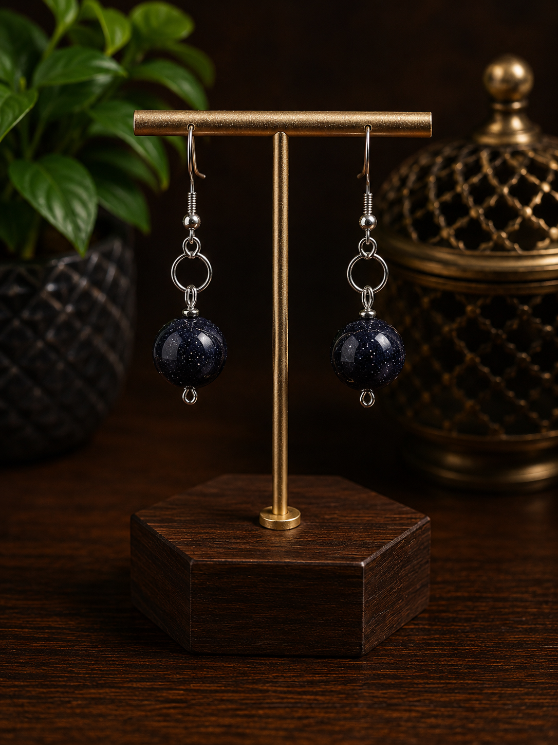 12mm Blue Sandstone Earrings