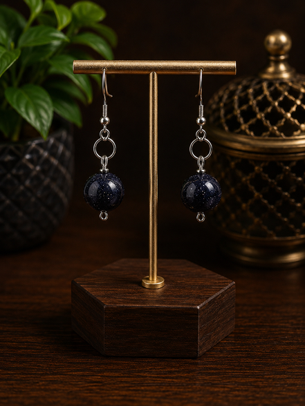 12mm Blue Sandstone Earrings