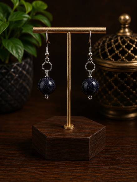 12mm Blue Sandstone Earrings