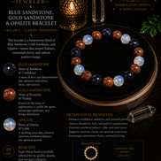 Blue Sandstone, Gold Sandstone & Opalite Bracelet – 7.5