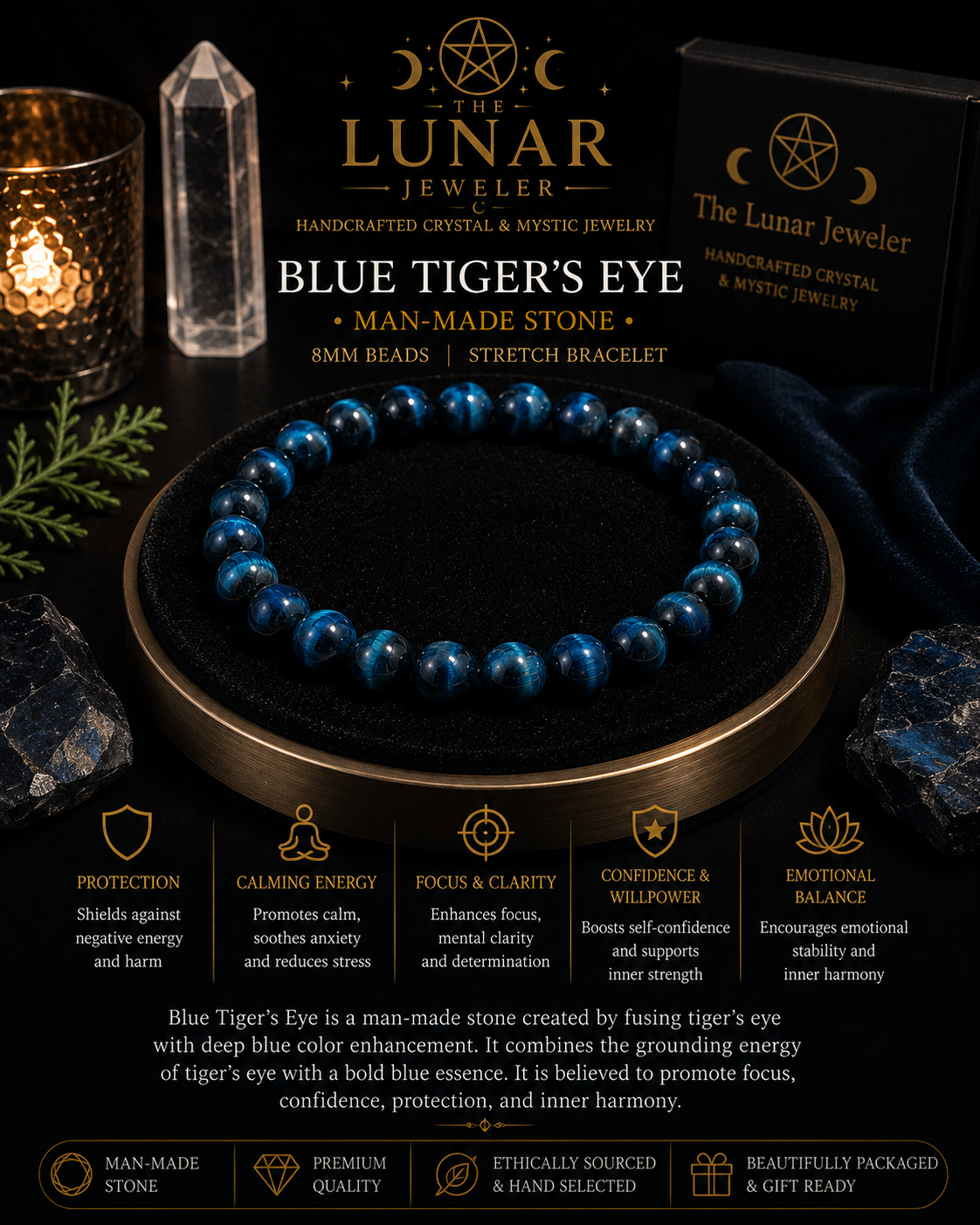 Blue Tiger's Eye Bracelet – 7.5