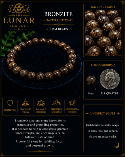 Bronzite Bracelet – 7.5" Elastic Bracelet